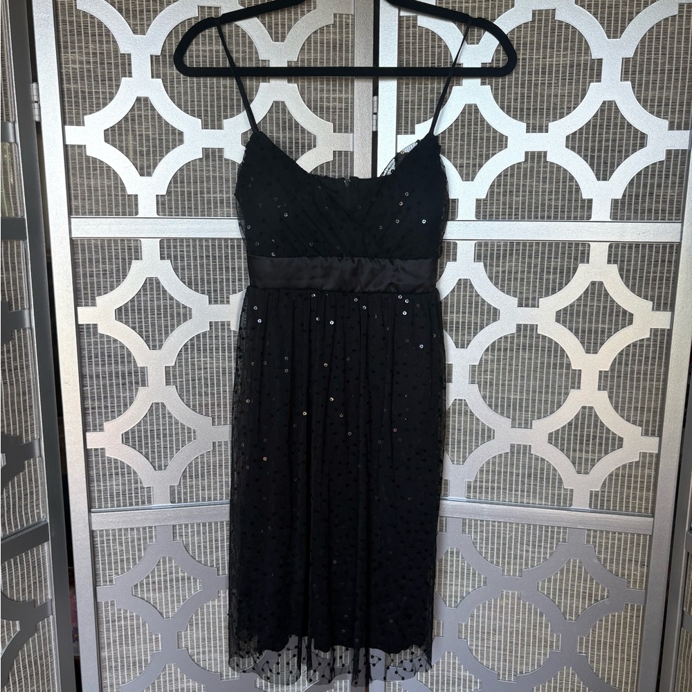 BCX Black and Silver Midi Dress with Elegant Sparkle